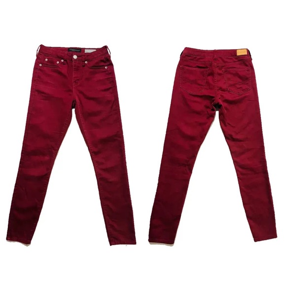 Aeropostale Femme Jegging Taille Haute Très Extensible – Rouge – Taille 0R